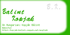 balint kopjak business card